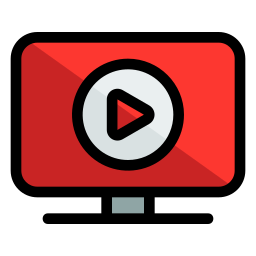 watch-movie - RapidIPTV Worldwide Red rounded video player icon with a central white circular play button featuring a red triangle in the middle.